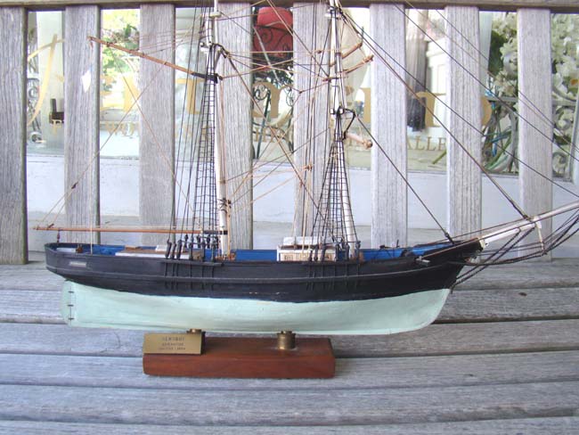 A model of the Brigantine NEWSBOY built in Maine in 1854